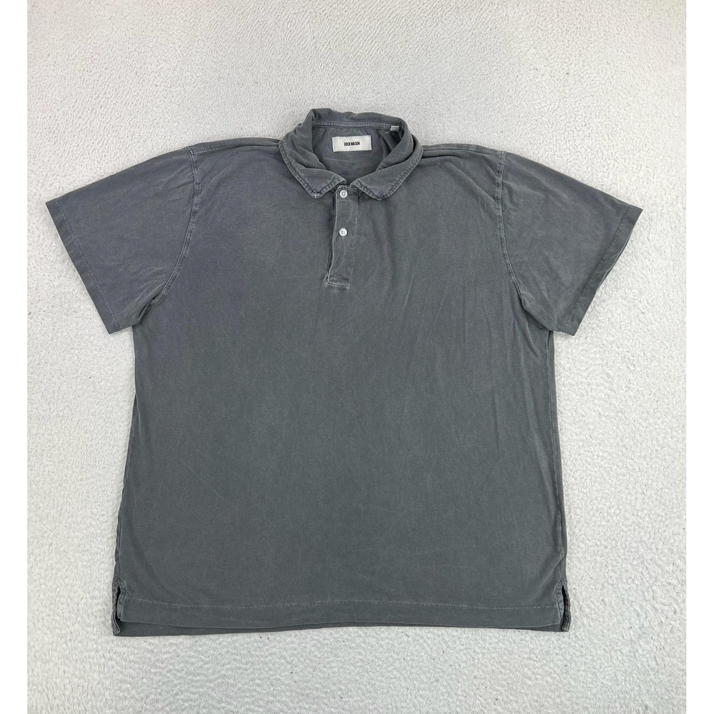 Buck Mason Polo Shirt Mens 2XL Gray Sueded Cotton Jersey Knit BM11145.223